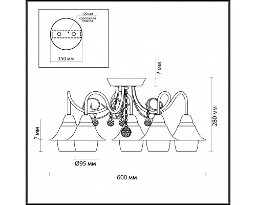 Оформить заказ Накладная люстра LUMION 3685/5C| VIVID-LIGHT.RU