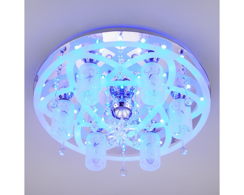 Купить Накладная люстра Eurosvet 70202/7 хром/синий+красный+фиолетовый| VIVID-LIGHT.RU