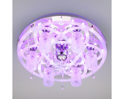 Купить Накладная люстра Eurosvet 70202/7 хром/синий+красный+фиолетовый| VIVID-LIGHT.RU