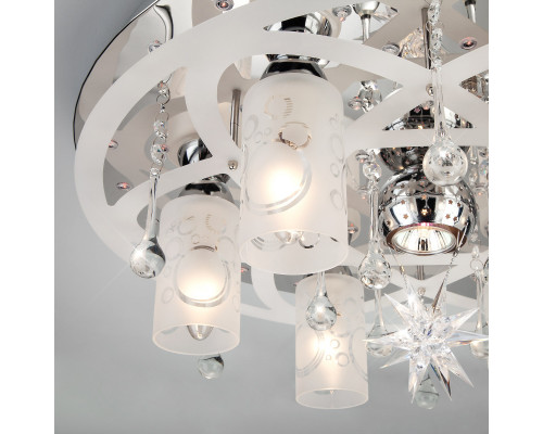 Купить Накладная люстра Eurosvet 70202/7 хром/синий+красный+фиолетовый| VIVID-LIGHT.RU