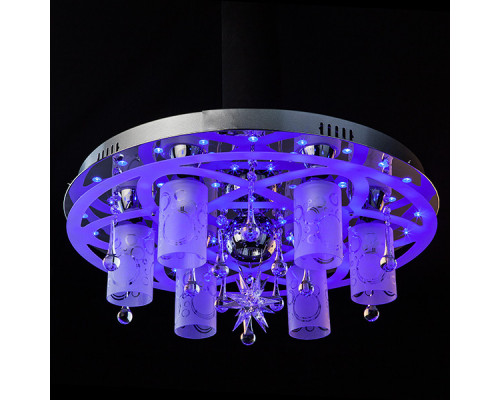 Купить Накладная люстра Eurosvet 70202/7 хром/синий+красный+фиолетовый| VIVID-LIGHT.RU