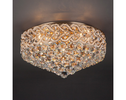 Купить Накладная люстра Eurosvet 3296/8 золото/прозрачный хрусталь Strotskis| VIVID-LIGHT.RU