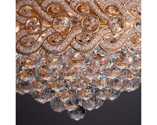 Купить Накладная люстра Eurosvet 3296/8 золото/прозрачный хрусталь Strotskis| VIVID-LIGHT.RU