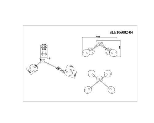 Заказать Накладная люстра Evoluce SLE106002-04| VIVID-LIGHT.RU