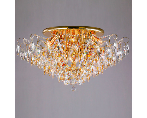 Сделать заказ Накладная люстра Eurosvet 10081/12 золото/прозрачный хрусталь Strotskis| VIVID-LIGHT.RU