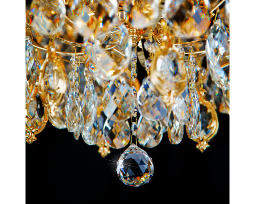 Сделать заказ Накладная люстра Eurosvet 10081/12 золото/прозрачный хрусталь Strotskis| VIVID-LIGHT.RU