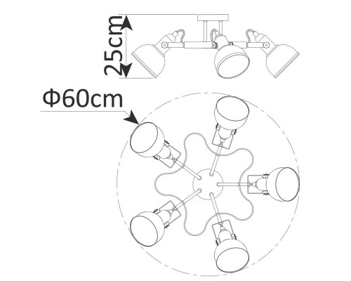 Сделать заказ Накладная люстра ARTE Lamp A5216PL-5WG| VIVID-LIGHT.RU