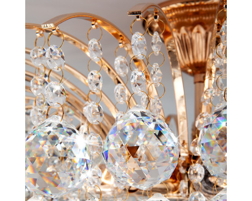 Оформить заказ Накладная люстра Eurosvet 3299/9 золото/прозрачный хрусталь Strotskis| VIVID-LIGHT.RU