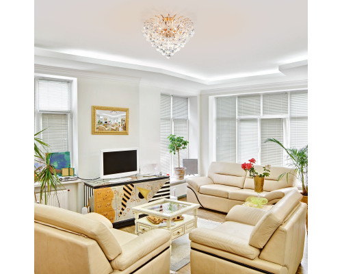 Заказать Накладная люстра Eurosvet 3299/6 золото/прозрачный хрусталь Strotskis| VIVID-LIGHT.RU