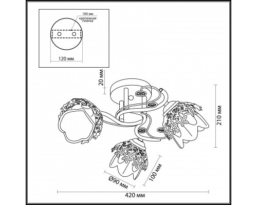 Купить Накладная люстра LUMION 3002/3C| VIVID-LIGHT.RU
