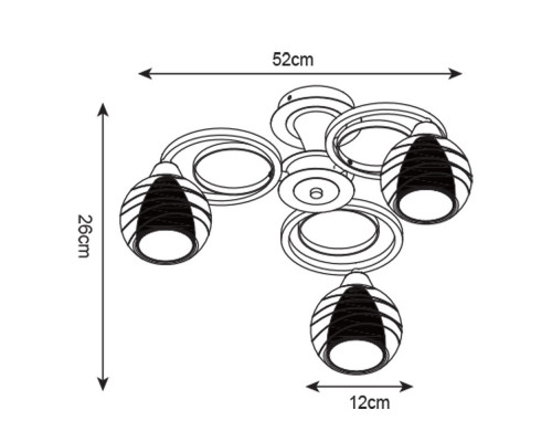 Оформить заказ Накладная люстра ARTE Lamp A1604PL-3BK| VIVID-LIGHT.RU