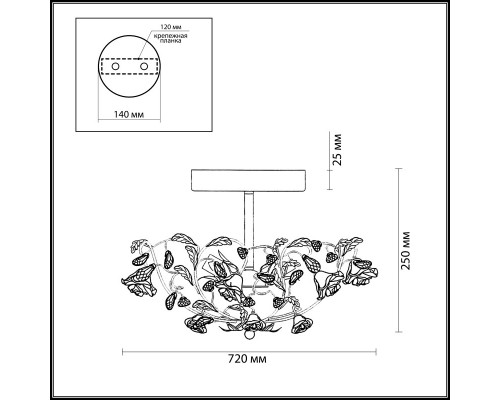 Купить Накладная люстра Odeon Light 2585/5| VIVID-LIGHT.RU
