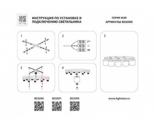 Сделать заказ Накладная люстра Lightstar 802091| VIVID-LIGHT.RU