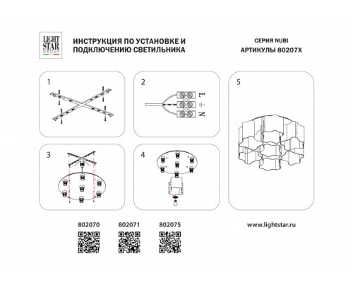 Оформить заказ Накладная люстра Lightstar 802075| VIVID-LIGHT.RU