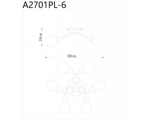 Купить Накладная люстра ARTE Lamp A2701PL-6CC| VIVID-LIGHT.RU