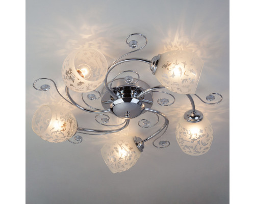 Оформить заказ Накладная люстра Eurosvet 9677/5 хром| VIVID-LIGHT.RU