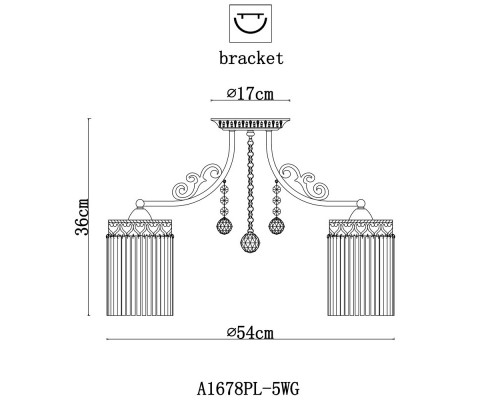 Купить Накладная люстра ARTE Lamp A1678PL-5WG| VIVID-LIGHT.RU