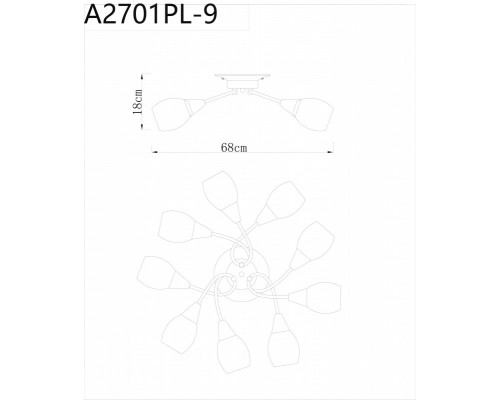 Заказать Накладная люстра ARTE Lamp A2701PL-9CC| VIVID-LIGHT.RU