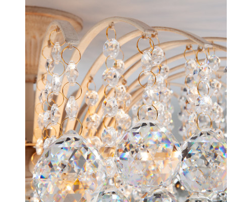 Сделать заказ Накладная люстра Eurosvet 3299/9 белый с золотом/прозрачный хрусталь Strotskis| VIVID-LIGHT.RU