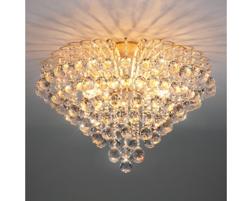 Сделать заказ Накладная люстра Eurosvet 3299/9 белый с золотом/прозрачный хрусталь Strotskis| VIVID-LIGHT.RU