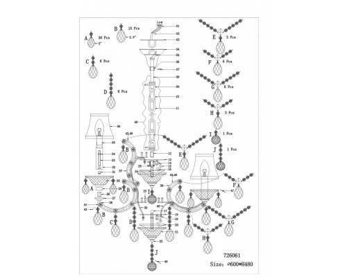 Заказать Подвесная люстра Lightstar 726061| VIVID-LIGHT.RU