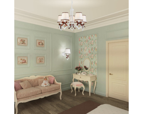 Сделать заказ Подвесная люстра Eurosvet 60066/5 белый/коричневый| VIVID-LIGHT.RU