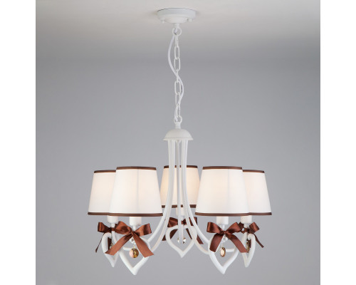 Сделать заказ Подвесная люстра Eurosvet 60066/5 белый/коричневый| VIVID-LIGHT.RU