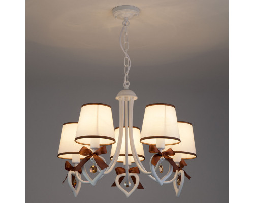 Сделать заказ Подвесная люстра Eurosvet 60066/5 белый/коричневый| VIVID-LIGHT.RU