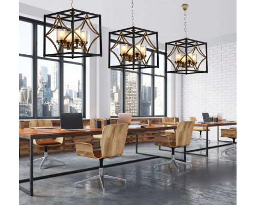 Купить Подвесная люстра Lumina Deco LDP 1223-4 BK+MD| VIVID-LIGHT.RU