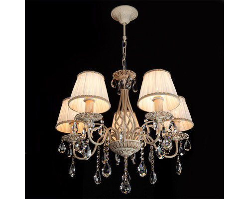 Оформить заказ Подвесная люстра Eurosvet 10054/5 белый с золотом/прозрачный хрусталь Strotskis| VIVID-LIGHT.RU