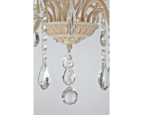 Оформить заказ Подвесная люстра Eurosvet 10054/5 белый с золотом/прозрачный хрусталь Strotskis| VIVID-LIGHT.RU