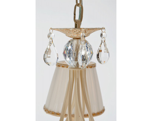 Оформить заказ Подвесная люстра Eurosvet 10054/5 белый с золотом/прозрачный хрусталь Strotskis| VIVID-LIGHT.RU