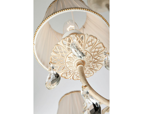 Оформить заказ Подвесная люстра Eurosvet 10054/5 белый с золотом/прозрачный хрусталь Strotskis| VIVID-LIGHT.RU