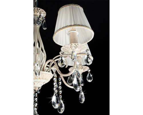 Оформить заказ Подвесная люстра Eurosvet 10054/5 белый с золотом/прозрачный хрусталь Strotskis| VIVID-LIGHT.RU