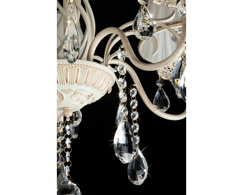 Оформить заказ Подвесная люстра Eurosvet 10054/5 белый с золотом/прозрачный хрусталь Strotskis| VIVID-LIGHT.RU