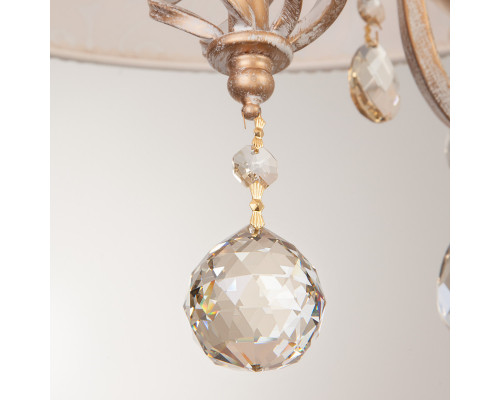 Оформить заказ Подвесная люстра Eurosvet 10008/4 белый с золотом/тонированный хрусталь Strotskis| VIVID-LIGHT.RU