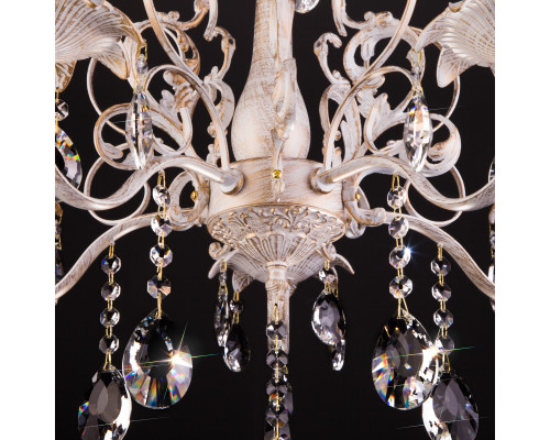 Сделать заказ Подвесная люстра Eurosvet 3113/5 белый с золотом/прозрачный хрусталь Strotskis| VIVID-LIGHT.RU