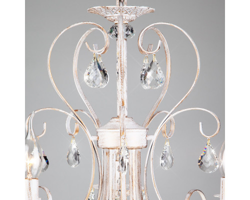 Заказать Подвесная люстра Eurosvet 3305/5 белый с золотом/прозрачный хрусталь Strotskis| VIVID-LIGHT.RU