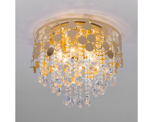 Сделать заказ Подвесная люстра Eurosvet 10123/6 золото/прозрачный хрусталь Strotskis Smart (10114/6)| VIVID-LIGHT.RU