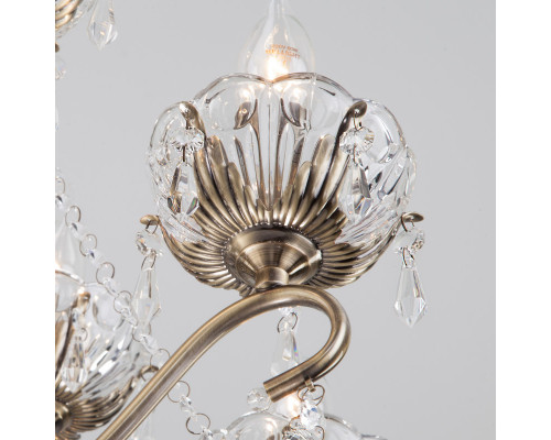 Оформить заказ Подвесная люстра Eurosvet 10103/5 античная бронза/прозрачный хрусталь Strotskis| VIVID-LIGHT.RU