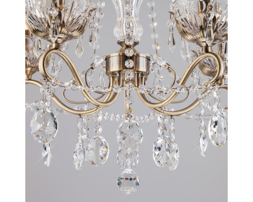 Оформить заказ Подвесная люстра Eurosvet 10103/5 античная бронза/прозрачный хрусталь Strotskis| VIVID-LIGHT.RU