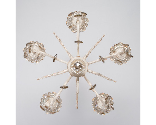 Купить Подвесная люстра Eurosvet 3281/5 белый с золотом/тонированный хрусталь Strotskis| VIVID-LIGHT.RU