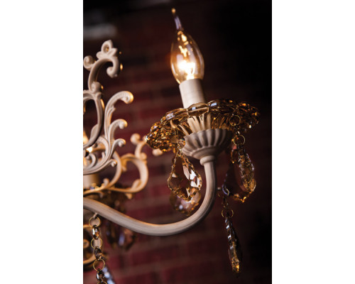 Купить Подвесная люстра Eurosvet 3281/5 белый с золотом/тонированный хрусталь Strotskis| VIVID-LIGHT.RU