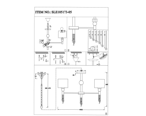 Сделать заказ Подвесная люстра Evoluce SLE105173-05| VIVID-LIGHT.RU