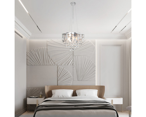 Заказать Подвесная люстра Eurosvet 10123/6 хром/прозрачный хрусталь Strotskis Smart (10114/6)| VIVID-LIGHT.RU