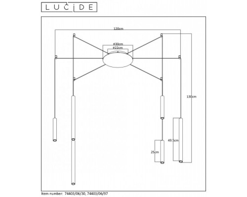 Заказать Подвесная люстра LUCIDE 74403/06/30| VIVID-LIGHT.RU