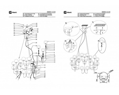 Сделать заказ Подвесная люстра DeMarkt 606011518| VIVID-LIGHT.RU