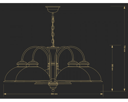Оформить заказ Подвесная люстра Kutek LID-ZW-5(P)| VIVID-LIGHT.RU