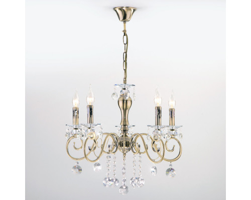 Оформить заказ Подвесная люстра Eurosvet 10104/5 античная бронза/прозрачный хрусталь Strotskis| VIVID-LIGHT.RU
