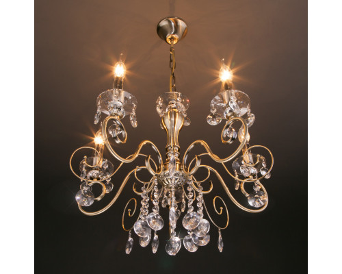 Оформить заказ Подвесная люстра Eurosvet 10104/5 античная бронза/прозрачный хрусталь Strotskis| VIVID-LIGHT.RU